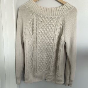Chaps Cream Cable Knit Turtleneck Sweater 🎊